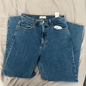 Abercrombie ankle straight ultra high rise jeans